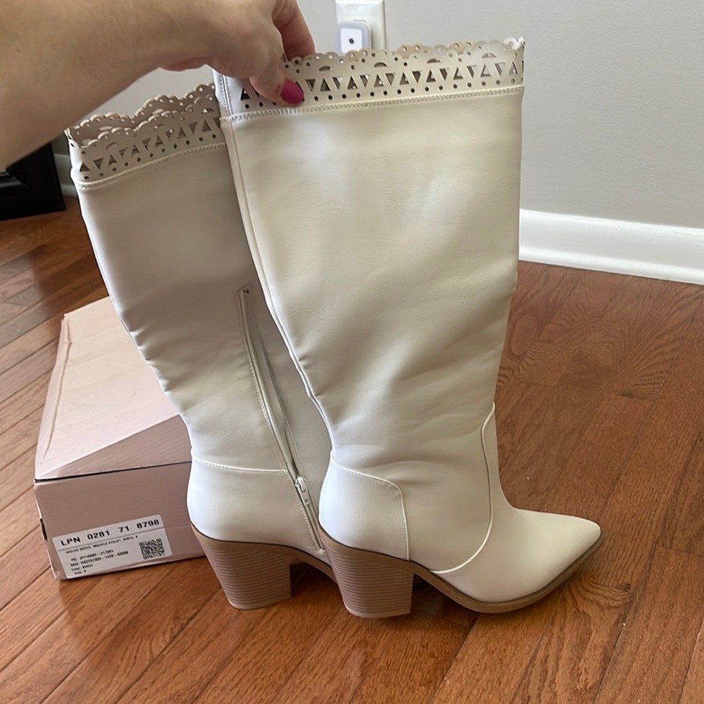 Michele Eyelet Heeled Boot- Just Fab.